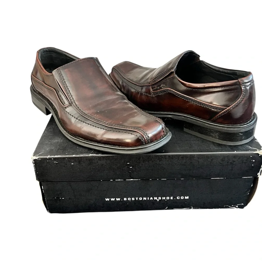 Men’s Bostonian Brown Leather Slip-on Loafer Shoes Size 8.5